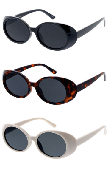 Retro Chic Thick Rimmed Side Goggle Style Oval Round Wholesale Sunglasses