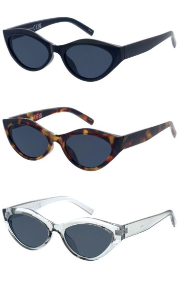 Retro Beveled Top Edge Frame Thick Rimmed Oval Cat Eye Wholesale Sunglasses