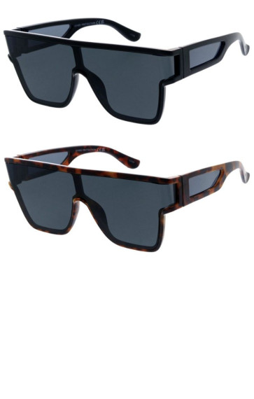 Oversized Side Panel Chunky Arm Square Aviator Shield Wholesale Sunglasses