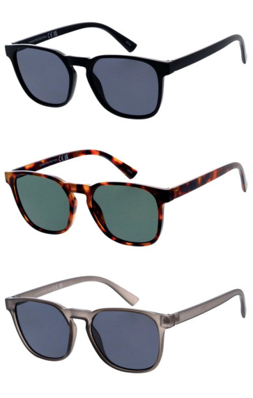 Classic Plastic Frame Neutral Lens Square Horn Rimmed Wholesale Sunglasses