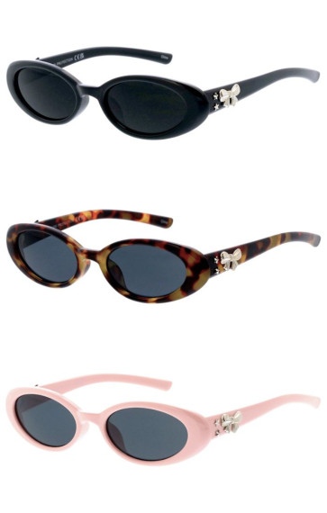 Cute Retro Fashion Star Ribbon Metal Detail Thick Rimmed Clout Goggle Oval Round Wholesale Sunglasses