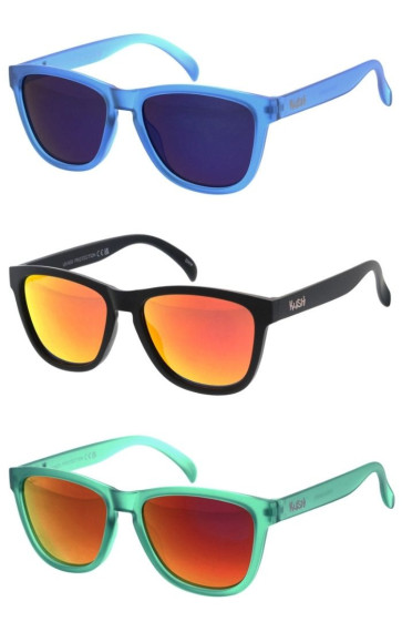KUSH Classic Color Pop Retro Mirrored Lens Rounded Square Wholesale Sunglasses