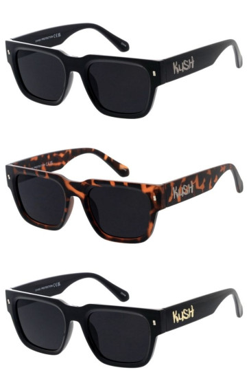KUSH Thick Rimmed Neutral Lens Square Aviator Style Geometric Wholesale Sunglasses