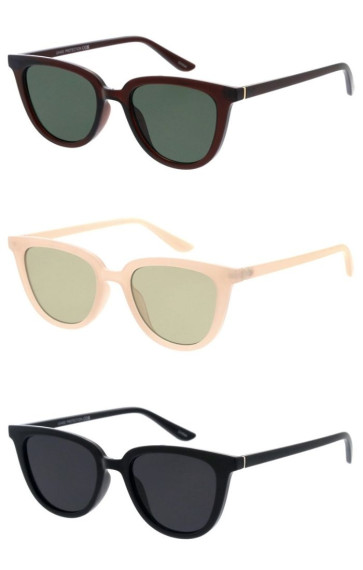 Retro Fashion Neutral Lens Rounded Horn Rimmed Wholesale Sunglasses