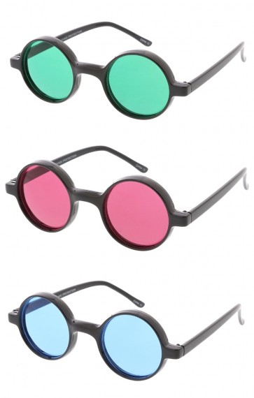Small Retro Round Lennon Style Color Lens Wholesale Sunglasses