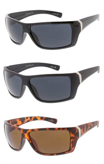 Mens Action Sports Wide Frame Horned Rim Wholesale Sunglasses