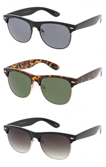 1950's Vintage Inspired Retro Half Frame Horned Rim Wholesale Sunglasses