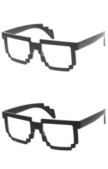 8 Bit Pixel Clear Lens Novelty Wholesale Glasses