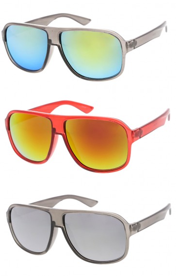 Oversized Mirror Lens Sport Aviator Wholesale Sunglasses