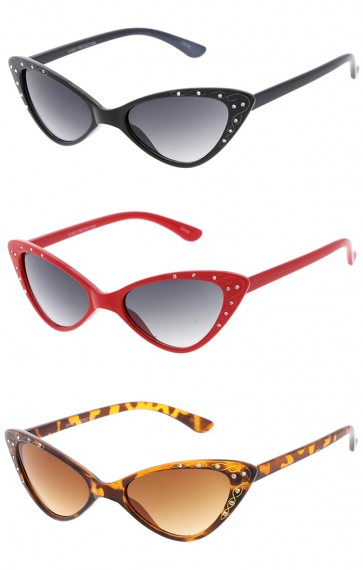 Women's Fashion Designer Cat Eye Rhinestone Wholesale Sunglasses