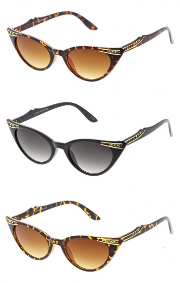 Elegant 50's Vintage Womens Fashion Rhinestone Cat Eye Wholesale Sunglasses