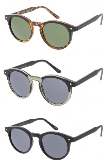 Dapper Indie Vintage Simpered Round Key Hole Wholesale Sunglasses
