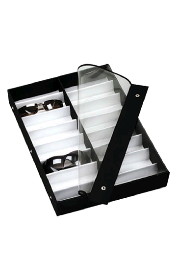Nylon Sunglasses Display Case w/ Showcase Cover Tray (1 Case Only)