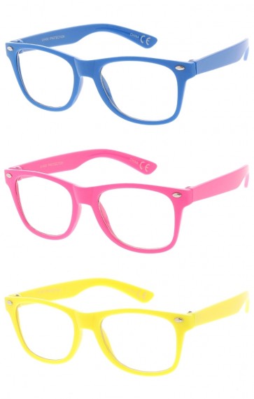 Kids Classic Colorful Clear Lens Blue Light Filter Wholesale Sunglasses