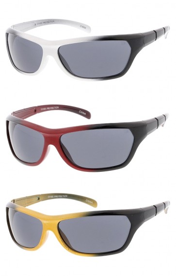 Kids Sports Wrap Two Tone Wholesale Sunglasses