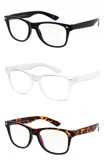 Kids Neutral Horn Rimmed Blue Light Blocking Wholesale Glasses 46mm