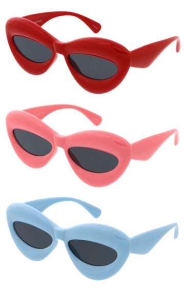Kids Silly Exaggerated Goofy Chunky Rounded Cat Eye Narrow Lens Wholesale Glasses