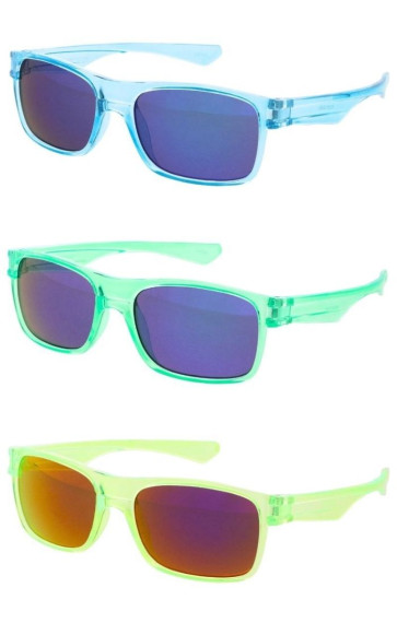 Kids Square Mirrrored Lens Boys Sporty Wholesale Sunglasses