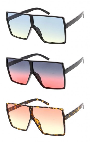 Wholesale Oversized Square Gradient Lens Sunglasses