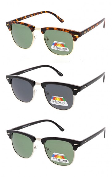 Polarized Half Frame Horn Rimmed Wholesale Sunglasses