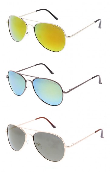 Polarized Metal Frame Mirror Lens Aviator Wholesale Sunglasses