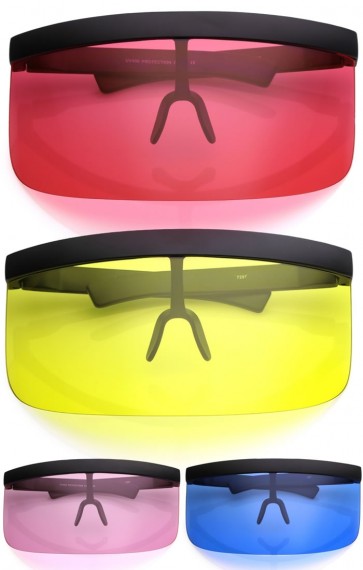 Large Oversized Color Shield Protection Visor Sunglasses (In Stock)