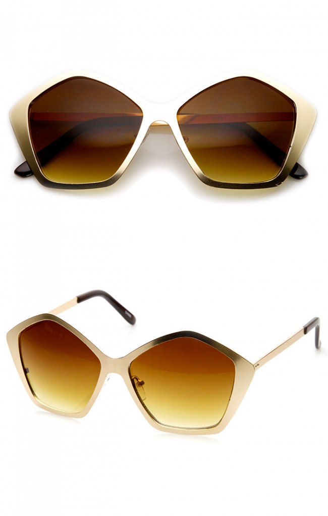 1pc Geometric Metal Modern Simple Style Women UV Protection Sunglasses