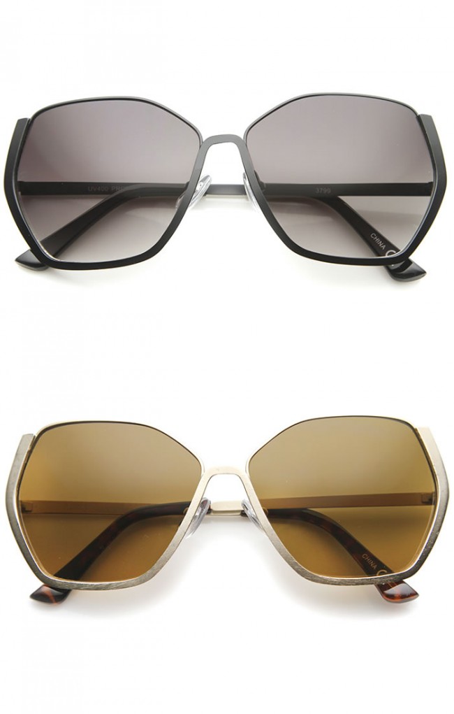 hexagonal rimless glasses