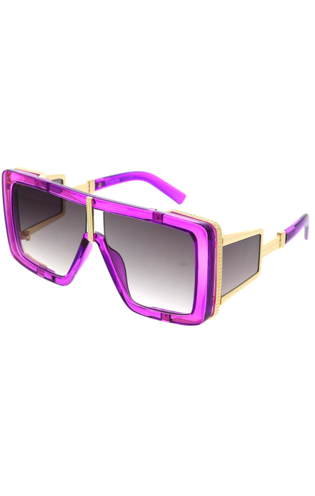 Goldtone Squared Fashion Sunglasses