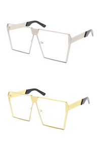 Retro Modern Space Laser Flat Top Blue Light Filter Clear Lens Wholesale Sunglasses