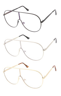 Oversized Vintage Fashion Blue Light Filter Clear Lens Wholesale Sunglasses 