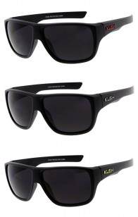 Men's Colored KUSH Logo Large Square Smoke Lens Wholesale Sunglasses