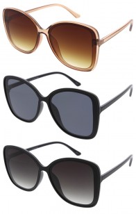 Chic Oversize Neutral Colored Lens Butterfly Wholesale Sunglasses 65mm