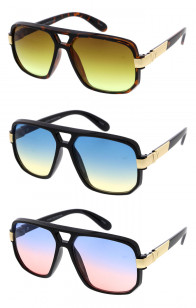 Oversize Color Gradient Lens Square Aviator Wholesale Sunglasses 55mm