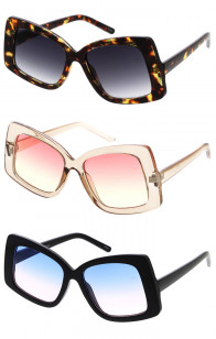 High Fashion Neutral Square Butterfly Wholesale Sunglasses 51mm