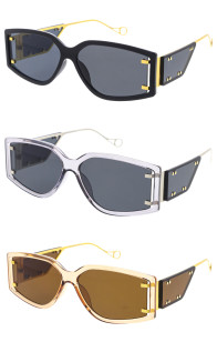 Chic Temple Side Cover Square Wholesale Sunglasses 53mm