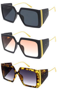 Chunky Oversized Metal Arms Square Wholesale Sunglasses 58mm