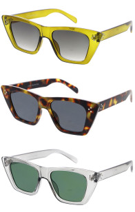 Sleek Vintage Neutral Lens Cat Eye Wholesale Sunglasses 50mm