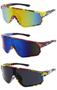 Kush Comic Book Manga Anime Inspired Shield Wholesale Sunglasses 80mm