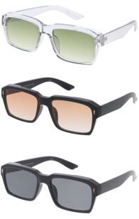 Rectangular Thick Frame Rounded Arm Geometric Square Wholesale Sunglasses