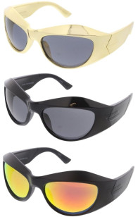 Exaggerated Wrap High Fashion Square Wholesale Sunglasses