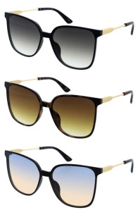 Oversized Metal Arm Gradient Lens Square Butterfly Horn Rimmed Wholesale Sunglasses