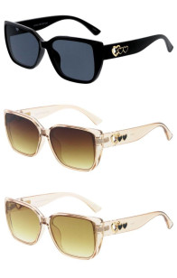 Chic Lovely Cutout Heart Arm Design Butterfly Square Wholesale Sunglasses