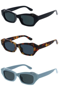 Sunken Corner Raised Horn Rectangular Cat Eye Wholesale Sunglasses