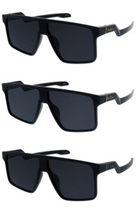 KUSH Large Plastic Frame Zigzag Arm Geometric Square Aviator Wholesale Sunglasses