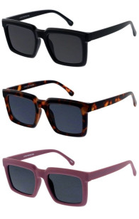 Large Thick Rimmed Bevelled Plastic Frame Square Horn Rimmed Wholesale Sunglasses