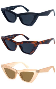 Retro Large Thick Rimmed Beveled Frame Pointed Cat Eye Wholesale Sunglasses