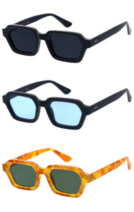Retro Thick Rimmed Bevelled Plastic Frame Hexagon Geometric Wholesale Sunglasses