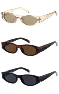 Retro Thick Rimmed Slim Frame Curved Arm Cat Eye Style Oval Round Wholesale Sunglasses