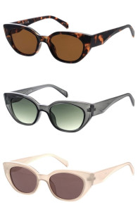 Small Plastic Frame Neutral Lens Thick Frame Geometric Cat Eye Wholesale Sunglasses